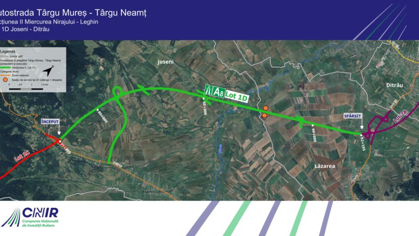 Începe proiectarea pentru încă 64 de kilometri ai Autostrăzii Târgu Mureş-Târgu Neamţ