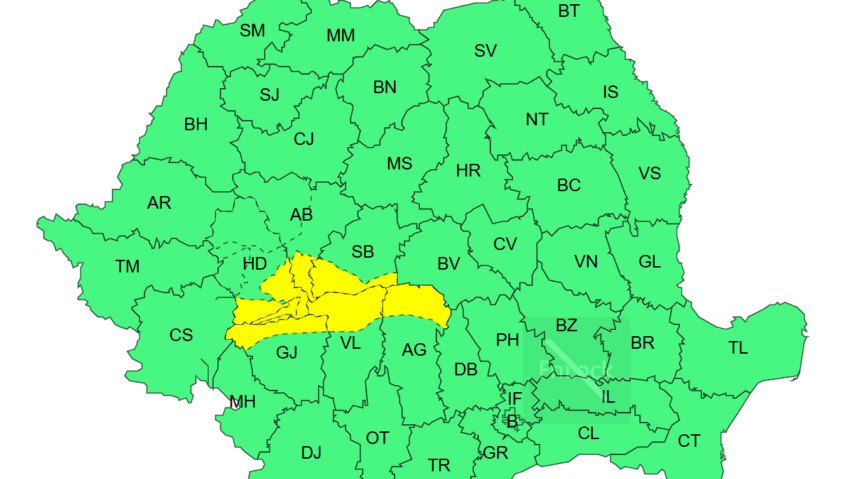 Cod galben de inundații pe mai multe râuri din centrul și sudul țării