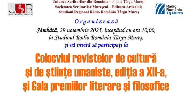 Radio Tg.Mureș, gazda Colocviului revistelor de cultură şi de ştiinţe umaniste