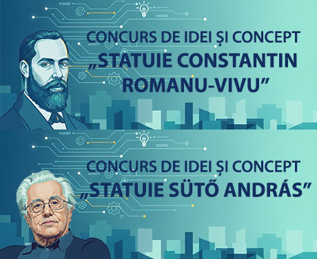 Mun. Tg.Mureș va avea 2 noi statui, dedicate lui Constantin Romanu-Vivu, respectiv Sütő András