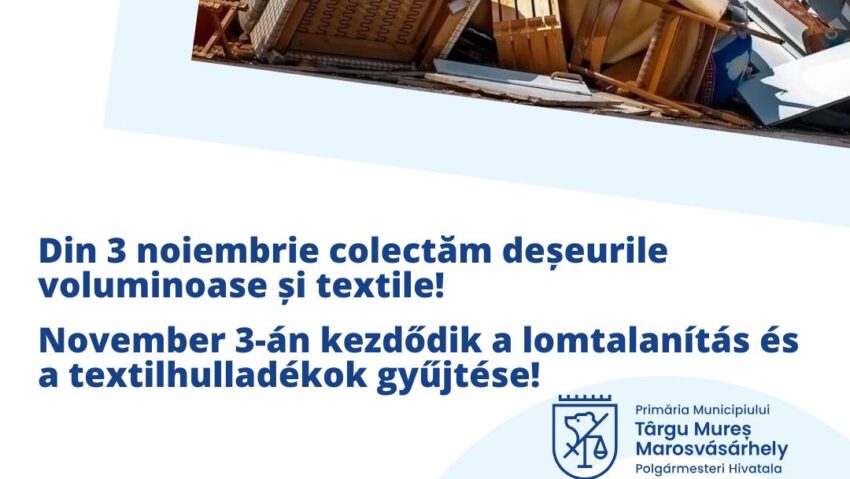 Containere pentru cei care vor să arunce deșeurile voluminoase și textile