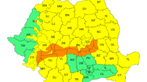 Cod portocaliu de vânt puternic şi viscol în zona înaltă a Carpaţilor Meridionali şi de Curbură