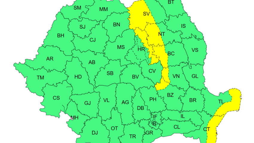 Cod galben de viscol în Carpaţii Orientali