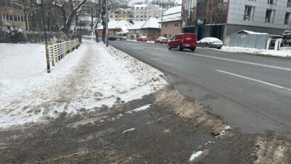 Trotuarele din Tg. Mureș, pline de zăpadă! Poliția Locală promite amenzi