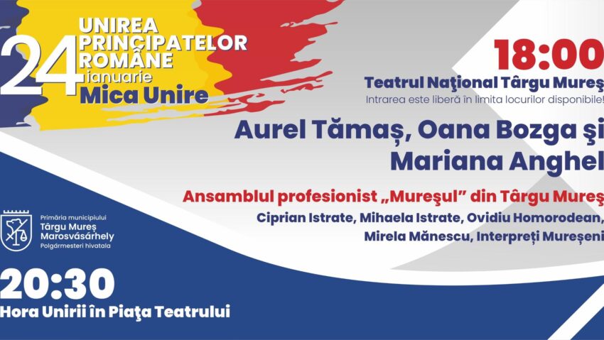 Concert extraordinar dedicat Unirii Principatelor Române, la Târgu Mureș