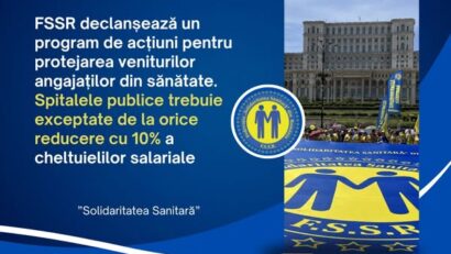 Federaţia „Solidaritatea Sanitară” anunţă că a stabilit un program de acţiuni pentru protejarea veniturilor salariaţilor din sănătate