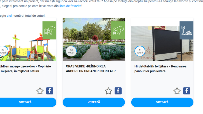A început votarea proiectelor înscrise în Programul de bugetare participativă susţinut de Primăria Târgu Secuiesc