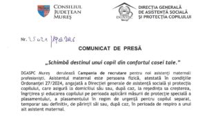 Mureș: ”Schimbă destinul unui copil din confortul casei tale!”