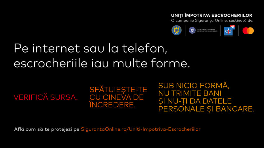 Campanie de conștientizare privind escrocheriile online