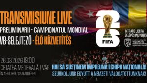 Primăria Tg.Mureș îi invită pe microbiști să vizioneze în aer liber meciul de baraj pentru calificarea la Cupa Mondială de Fotbal 2026