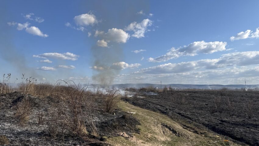 Zeci de hectare de vegetație uscată și miriște au fost afectate, ieri, de incendii în județul Mureș
