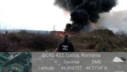 Amendă de 45.000 de lei pentru UAT Luduş, în urma incendiului de la depozitul ilegal de deşeuri