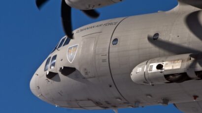O aeronavă Spartan a Forțelor Aeriene Române efectuează o misiune de transport umanitar în Belgia
