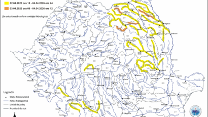 Cod portocaliu de inundaţii pe râuri din 5 judeţe, de mâine dimineaţa