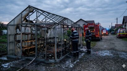 Explozie urmată de incendiu, în această dimineață în municipiul Târgu Mureș