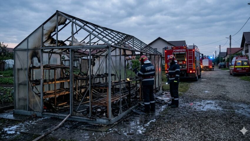 Explozie urmată de incendiu, în această dimineață în municipiul Târgu Mureș