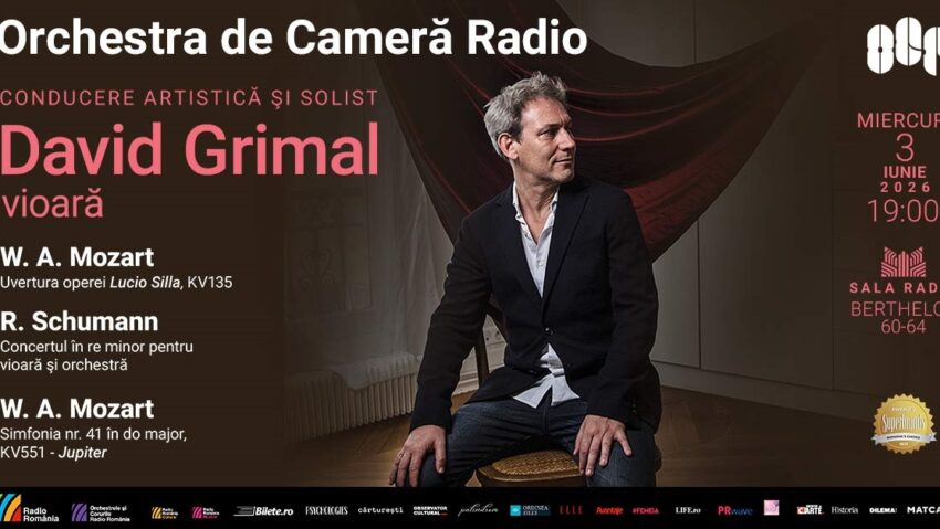 Violonistul francez David Grimal interpretează Mozart și Schumann la Sala Radio