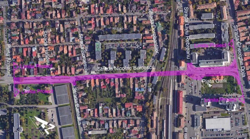 Proiect de pasaj rutier în zona Pieței Gării din Tg.Mureș