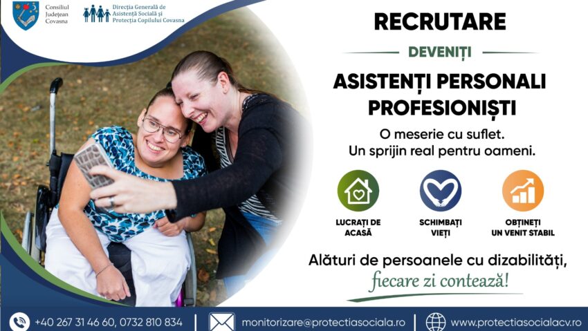 DGASPC Covasna accelerează dezinstituţionalizarea persoanelor cu dizabilităţi şi angajează asistenţi personali profesionişti