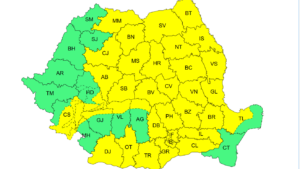 Cod galben de vreme instabilă în mai multe zone din țară