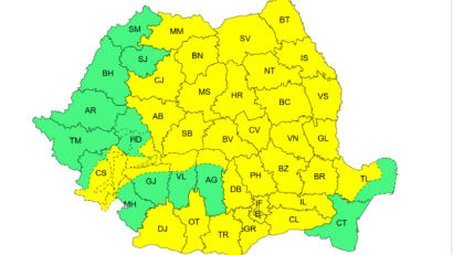 Cod galben de vreme instabilă în mai multe zone din țară