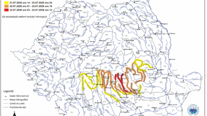 Meteorologii au emis atenţionări de inundaţii pe mai multe râuri