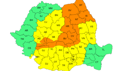 ANM a actualizat progonza meteo: noi coduri portocaliu și galben de vijelii și furtuni