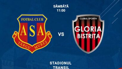 ASA Târgu Mureș – Gloria Bistrița, în Liga a II-a de fotbal