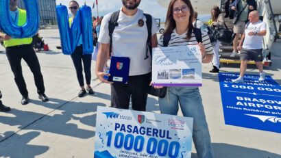Astăzi a aterizat pe Aeroportul Internaţional Braşov-Ghimbav pasagerul cu numărul 1.000.000
