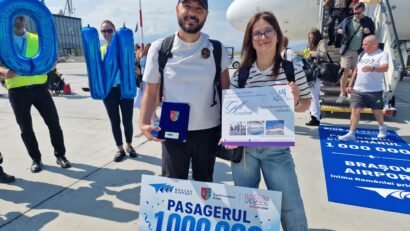 Astăzi a aterizat pe Aeroportul Internaţional Braşov-Ghimbav pasagerul cu numărul 1.000.000