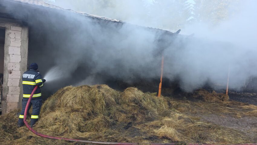 Incendiu la un fânar din comuna Subcetate