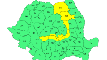Cod galben de instabilitate atmosferică în Carpații Orientali, Meridionali și în nord-vestul Moldovei
