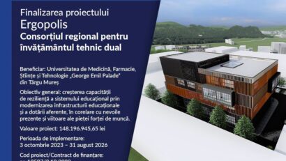 UMFST Târgu Mureş a finalizat proiectul ‘Ergopolis’, în valoare de aproape 30 de milioane de euro