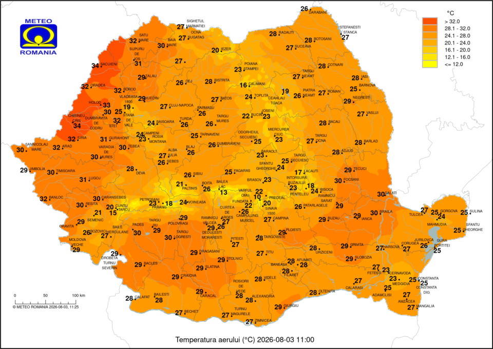 De mâine, toată ţara se va afla sub alerte de caniculă şi disconfort termic