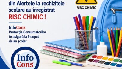 InfoCons atrage atenţia că au fost găsite pe piaţă rechizite care prezintă risc chimic