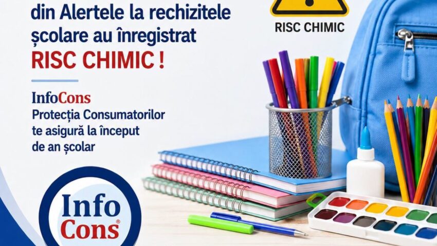 InfoCons atrage atenţia că au fost găsite pe piaţă rechizite care prezintă risc chimic