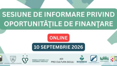Sesiune online de informare privind oportunităţile de finanţare, în Harghita