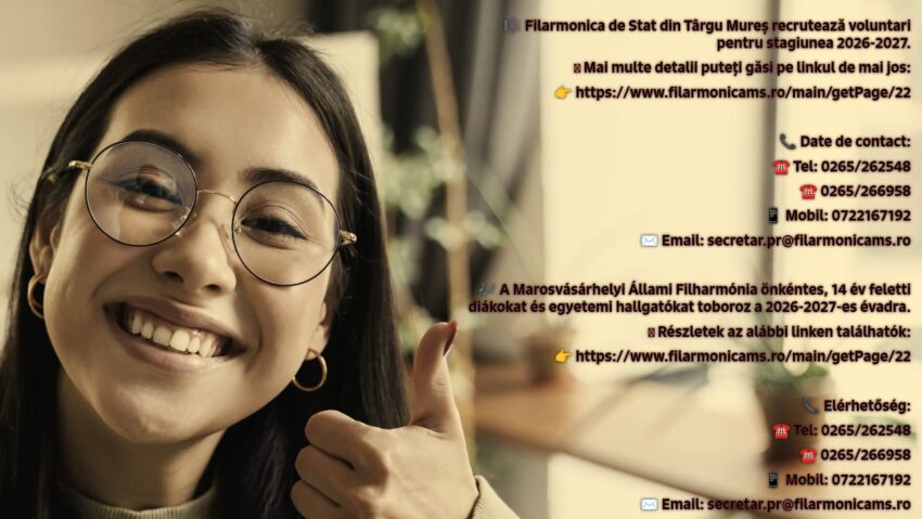 Filarmonica din Târgu Mureș caută tineri voluntari
