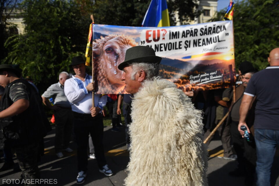 Aproximativ 100  de ciobani din Mureș participă la protestele de la București