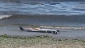 O bucată de dronă a fost adusă la mal pe plaja Modern din Constanţa